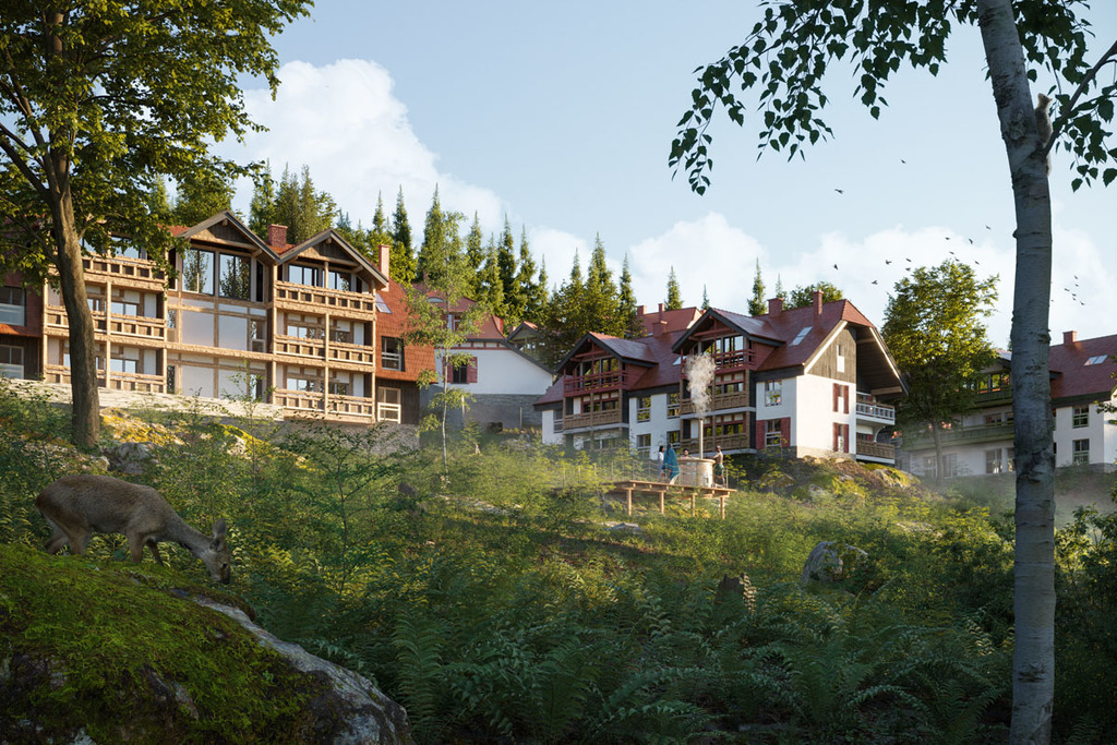 0%, widok na Szrenicę, w pobliżu parku DINO