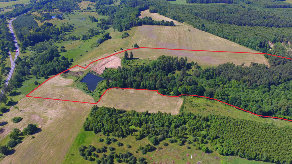 Działka 34.4977ha,m.Bobolice,las,oczko wodne,dr .