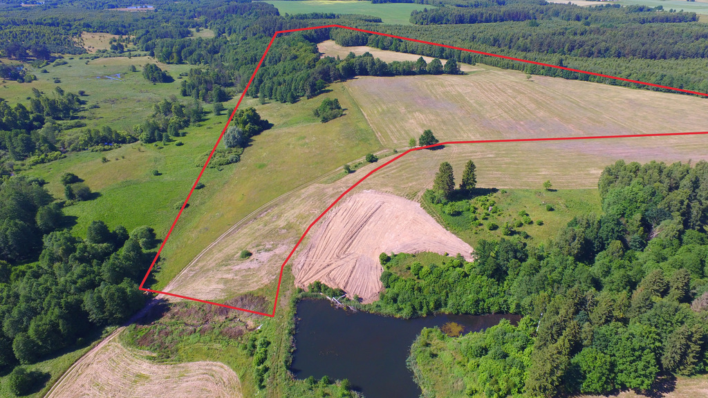 Działka 34.4977ha,m.Bobolice,las,oczko wodne,dr .