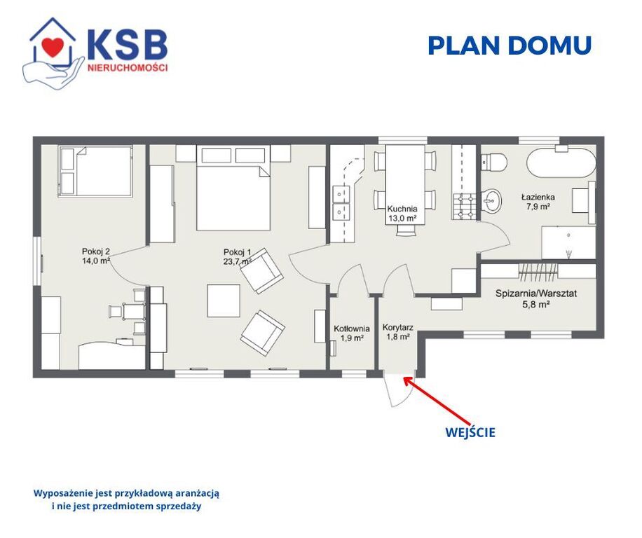 Dom 68m2 z projektem rozbudowy działka 582m2