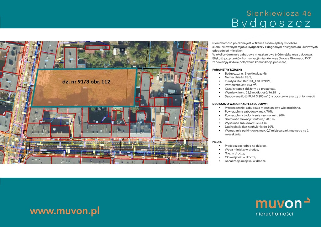 Działka pod zabudowę wielorodzinną z WZ