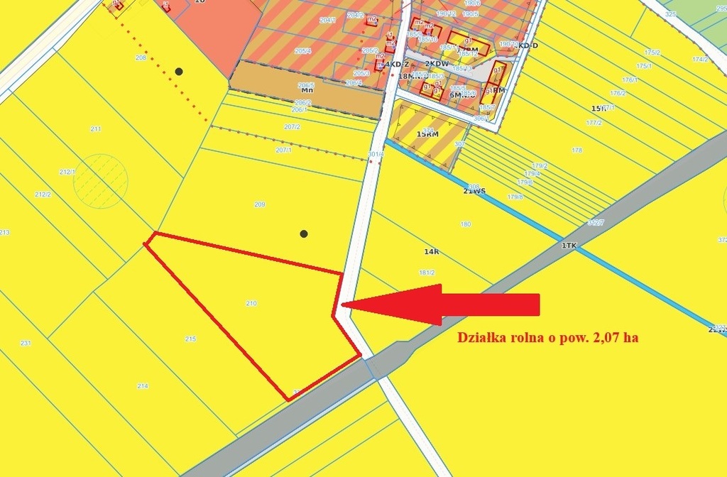 Atrakcyjna działka rolna 2,07 ha, Bukowa Śląska