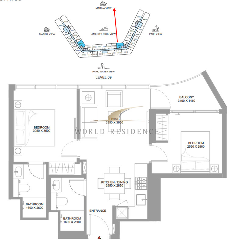 Apartament na wyspie w Dubaju z widokiem na morze