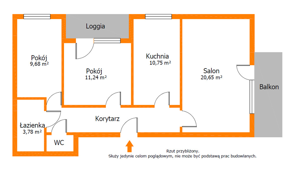 Trzy pokoje w samym centrum Łodzi