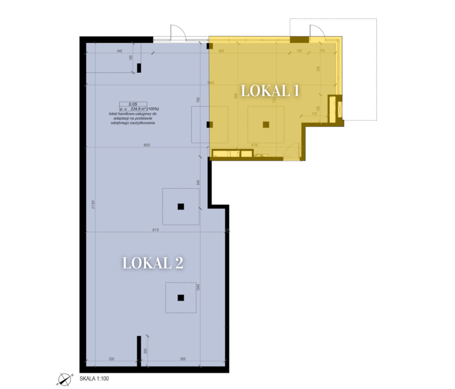 Dwa lokale/1 KW - Zainwestuj lub kup pod swój 
