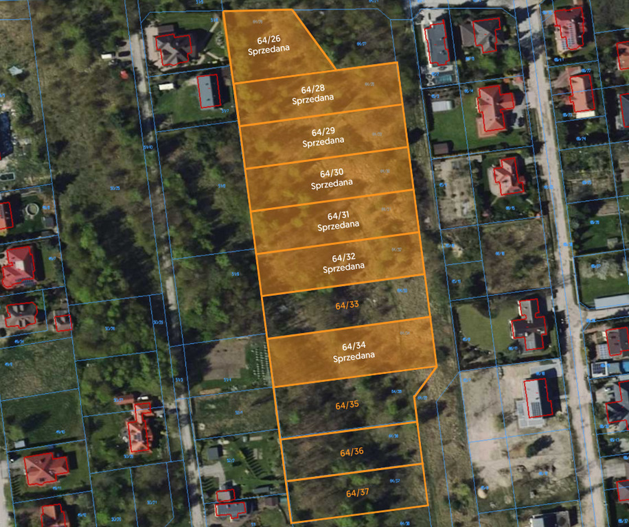 Działka budowlana nr.64/37, 1273 m², Starowa Góra