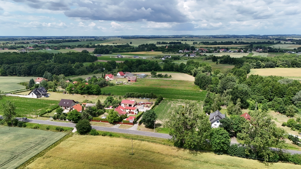 Dobra gm. Dobroszyce. Działka budowlana z lasem