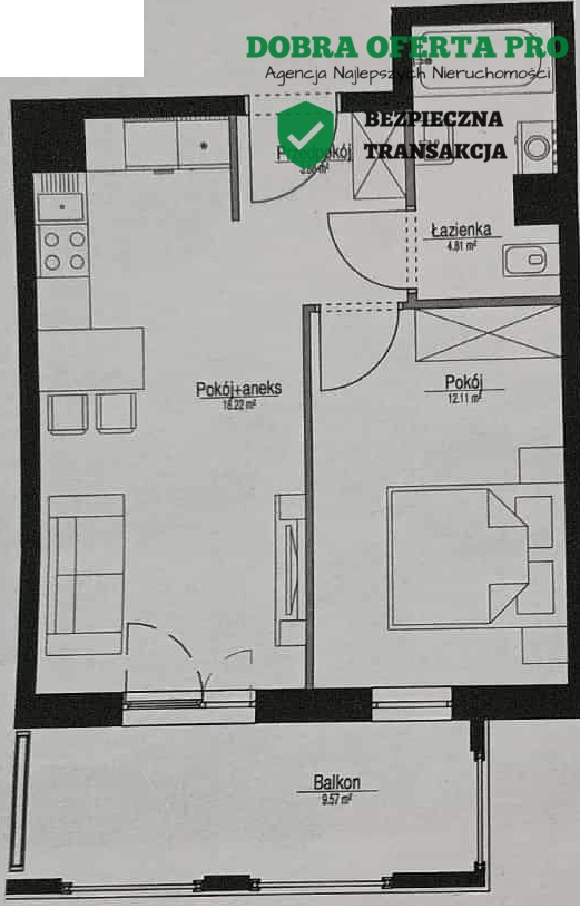 Nowe mieszkanie z balkonem i 2 miejscami