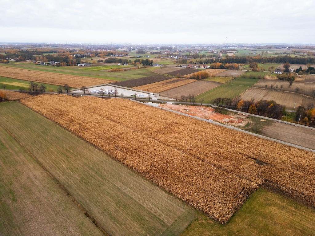 2,43 ha inwestycyjne z MPZP, 2 km do A1, gm. Rzgów