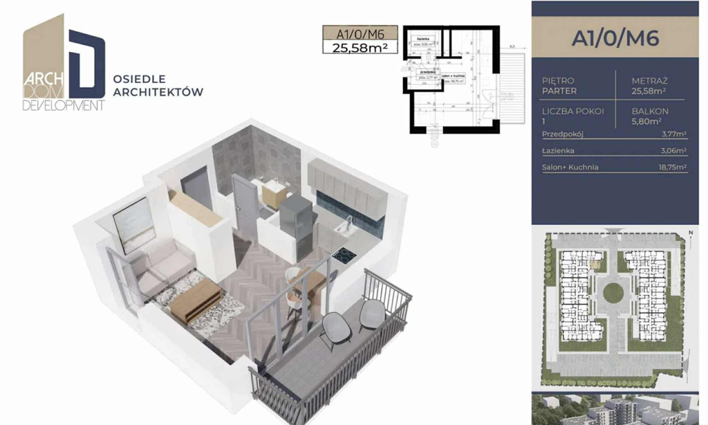 Studio na parterze  - oś. Architektów - Cesja