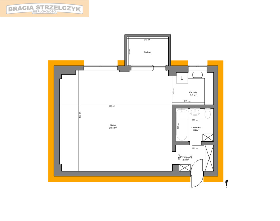 Duża, umeblowana kawalerka niedaleko CH Arkadia