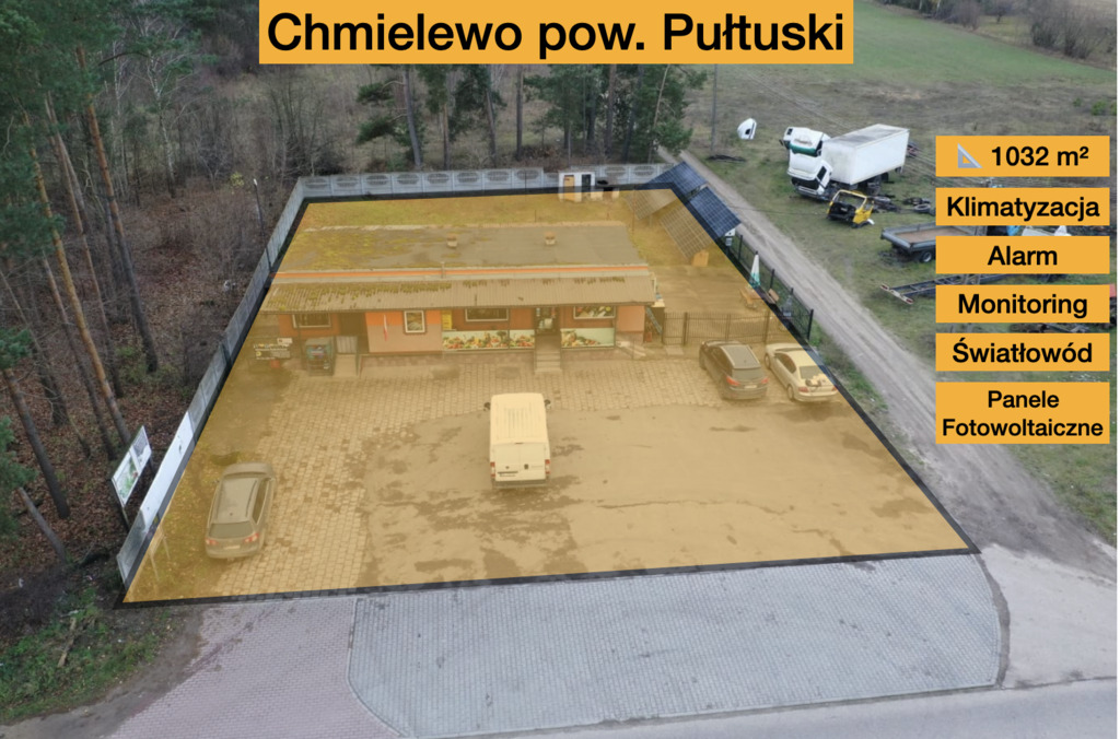 Dwie działki przy drodze powiatowej z biznesem!