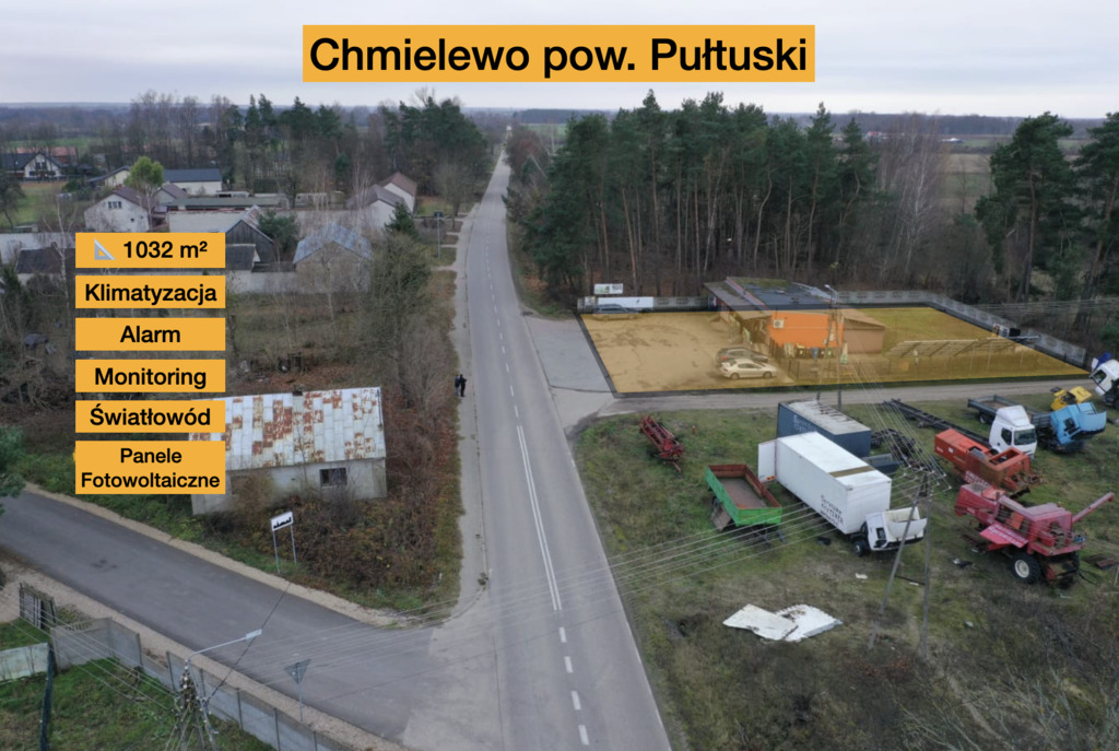 Dwie działki przy drodze powiatowej z biznesem!