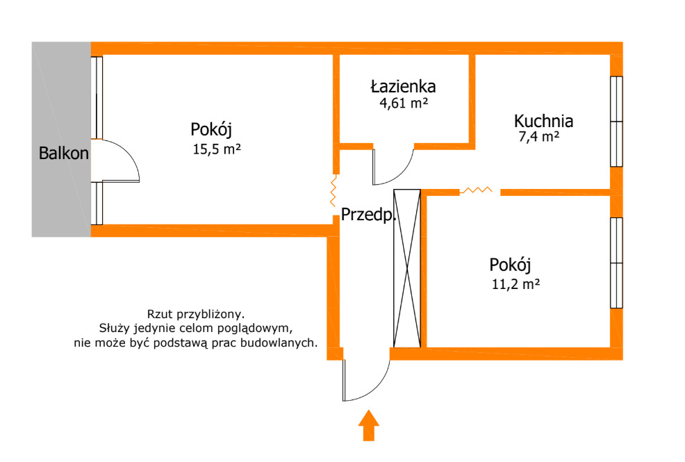 Dwupokojowe mieszkanie z balkonem w Łodzi
