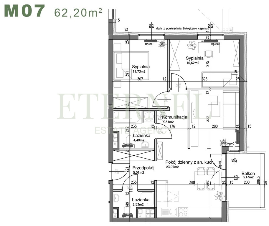 Mieszkanie 3-pokojowe z 2 łazienkami, Czyżyny