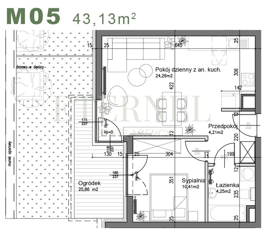 Funkcjonalne mieszkanie 2-pokojowe z ogródkiem 43m