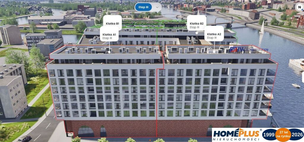 0%, 3 etap inwestycji - apartamentowiec nad Odrą