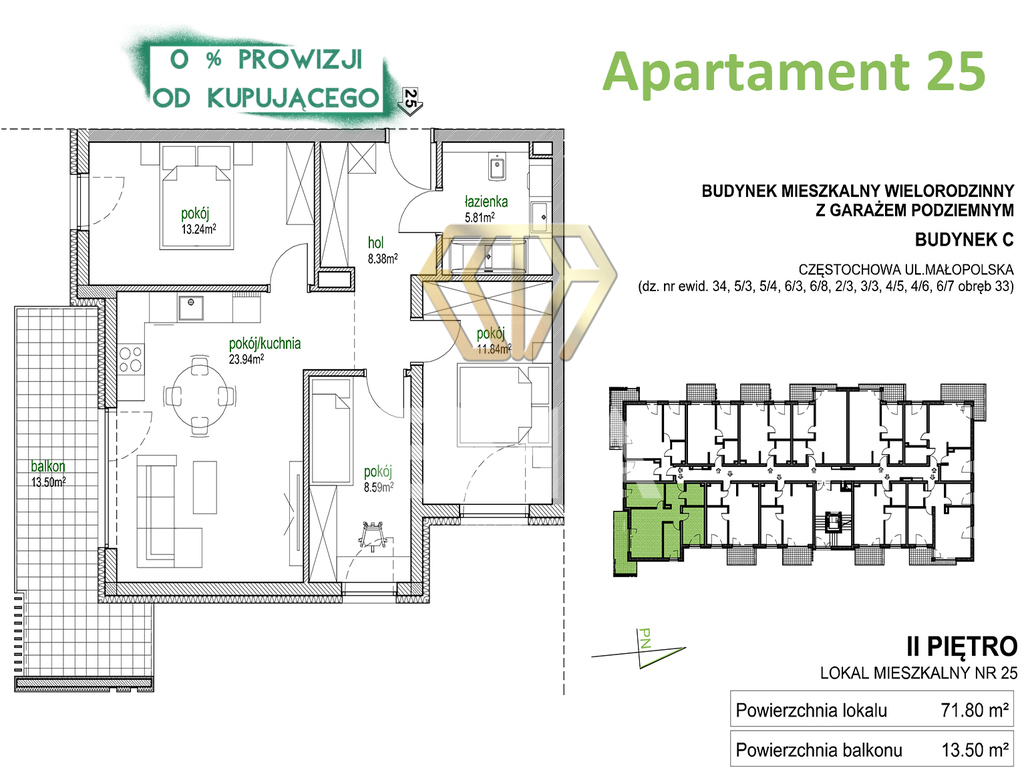 Mieszkanie z dużym balkonem na sprzedaż Parkitka
