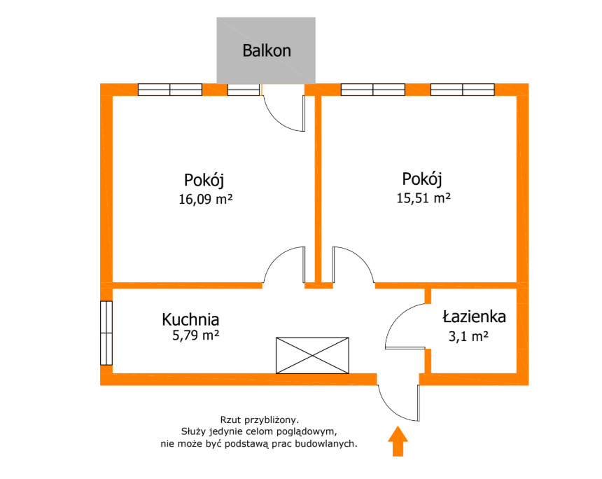 2 pokojowe mieszkanie Pabianice | ostatnie piętro