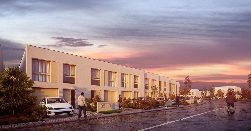 Szeregowiec z ogródkiem i garażem