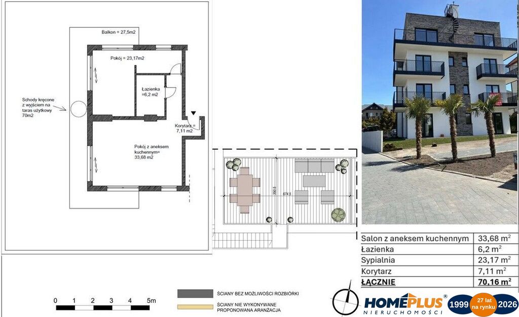 0%, apartament z tarasem na dachu w Helu