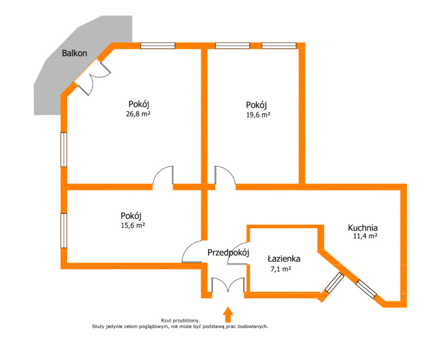 90 m², 3 pokoje w kamienicy - stan deweloperski