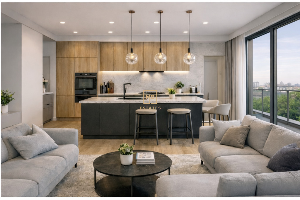 Wykończony nowoczesny apartament z tarasem