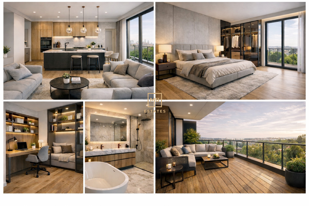 Wykończony nowoczesny apartament z tarasem