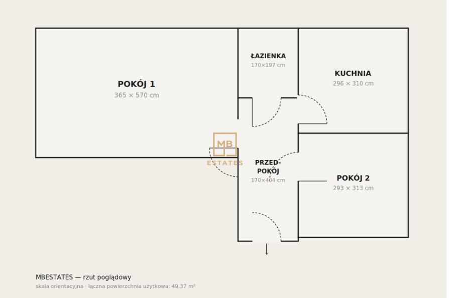 2 pokoje | 49 m² | 2. piętro | os. Zielone