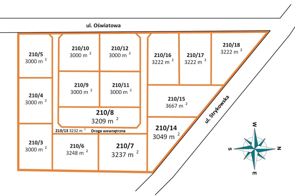 15 ustawnych działek - WZ w procesie, droga asfalt