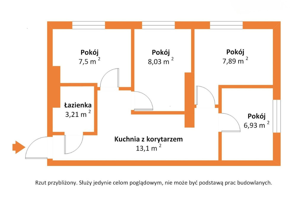 Łódz, ul. Cieszkowskiego, 4 pokoje, 46,5m2