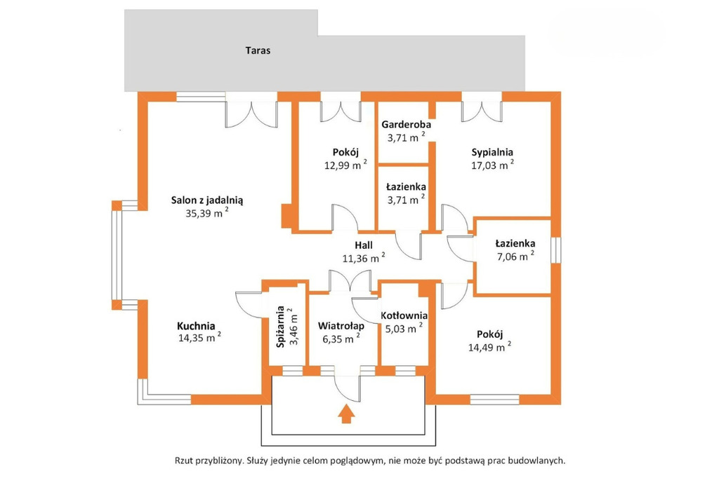 Nowoczesny dom parterowy w stanie surowym otwartym