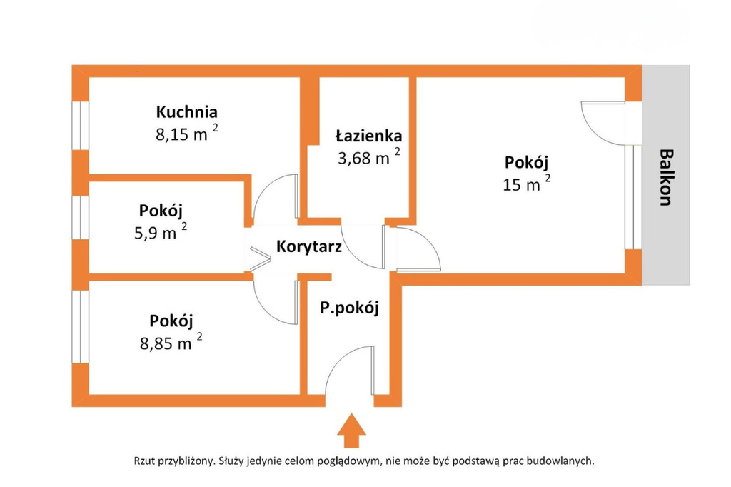 3 pokoje w Olkuszu | Balkon | 46 m² | Potencjał
