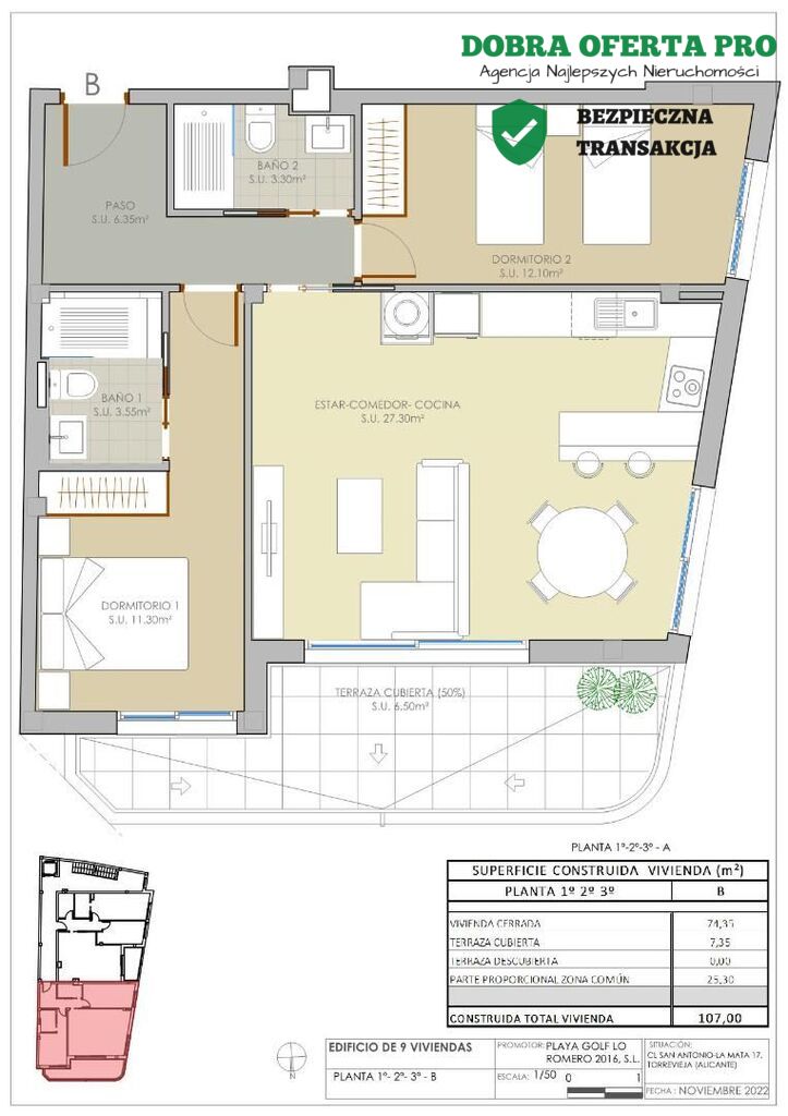 Apartamenty 2 pokoje -200 m od Plaży Torrevieja!