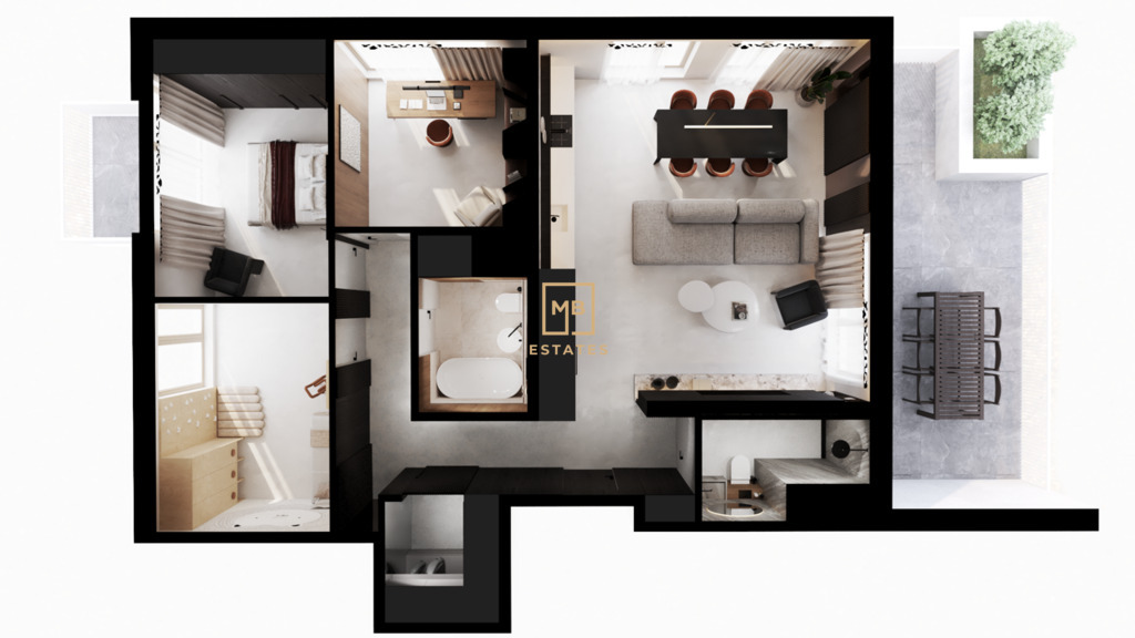 Przestronny Apartament z Tarasem