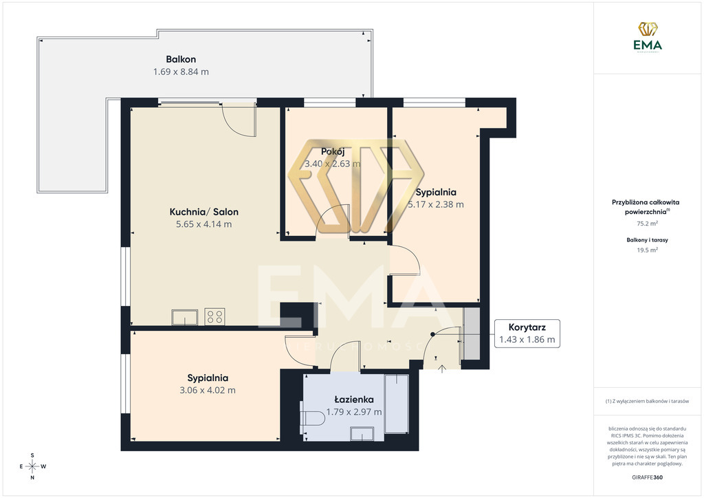 Nowoczesne 4-pokojowe mieszkanie | 76 m²