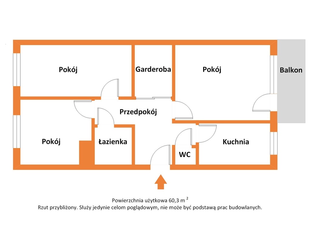 Słoneczna loggia i trzy pokoje w sercu Olechowa