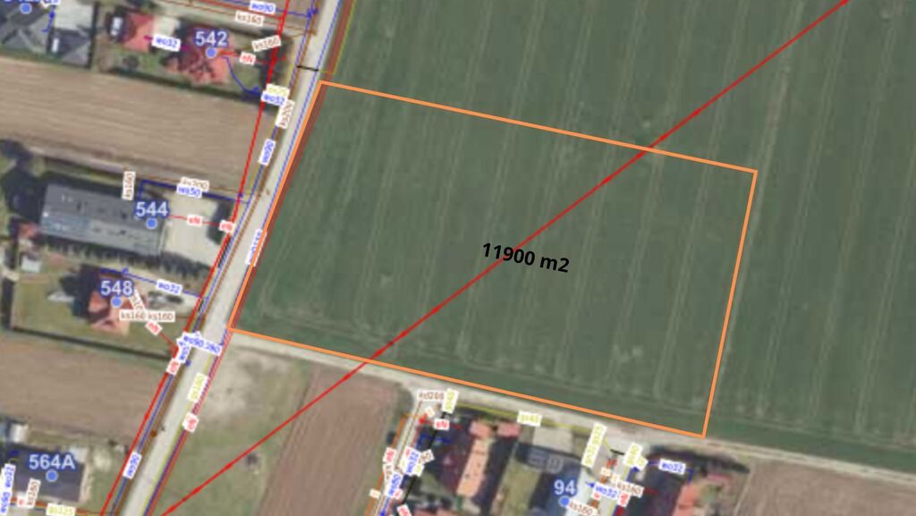Teren inwestycyjny 1,19 ha pod osiedle domów