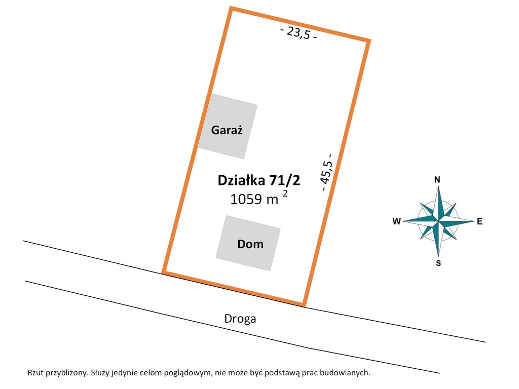 Działka budowlana 1059 m² z prądem i budynkami