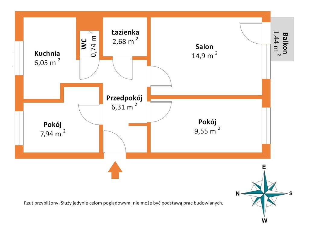 Oglądaj mecze GKS z balkonu! 3 pokoje, 48m2 na POW