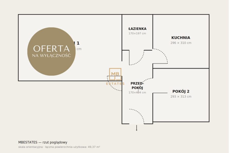 2 pokoje | 49 m² | 2. piętro | os. Zielone