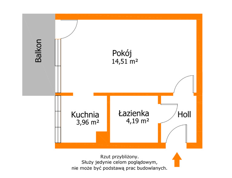 Kawalerka z balkonem, 1. piętro | Łódź Teofilów