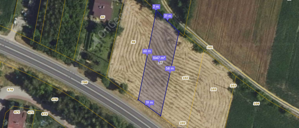 Działka budowlana 1047 m², media, asfalt, MPZP