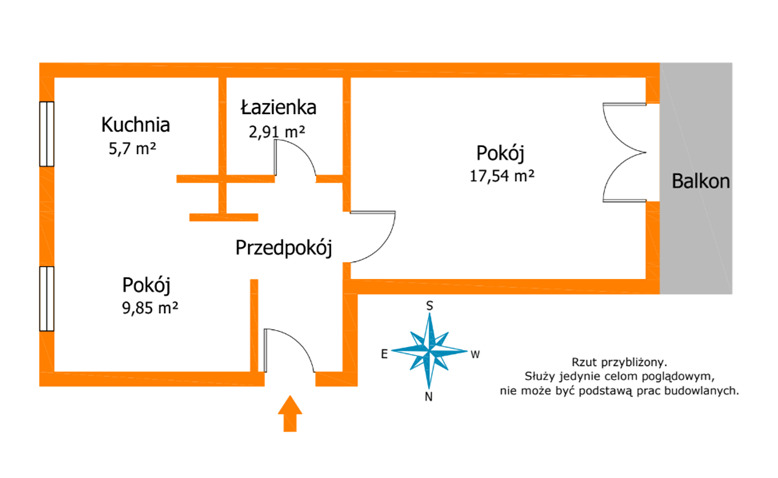 Świeżo wyremontowane 2-pokojowe mieszkanie centrum