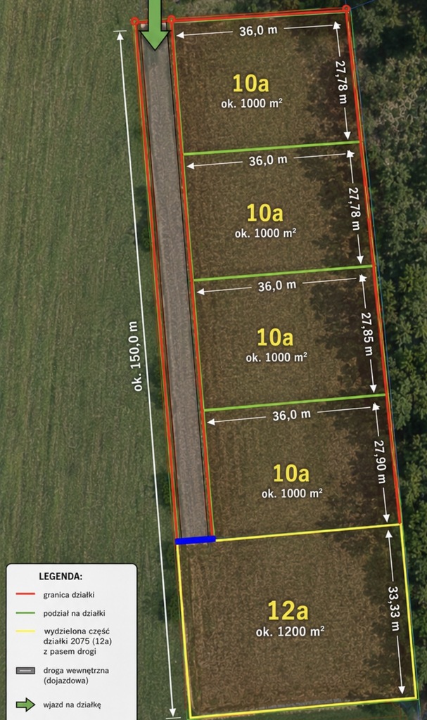 Widokowa działka Tyczyn - 1200m