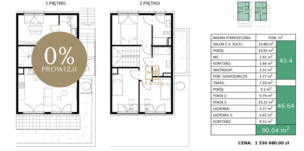 Mieszkanie 90,04 m² z tarasem