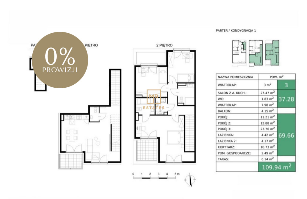 Mieszkanie 109,94 m² | Taras i balkon |