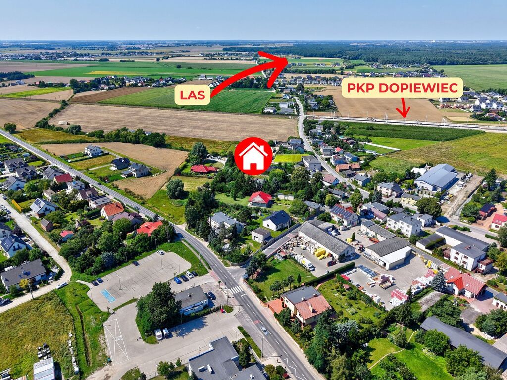 Dopiewiec: Działka 673m² | media | droga