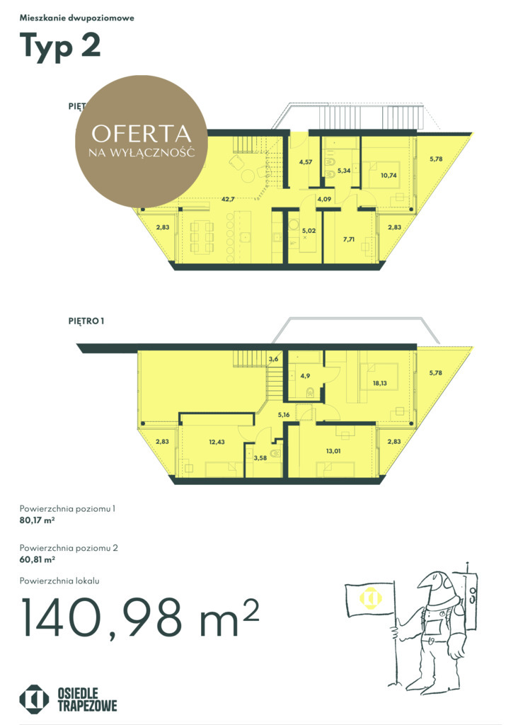 Dwupoziomowy apartament, Osiedle Trapezowe