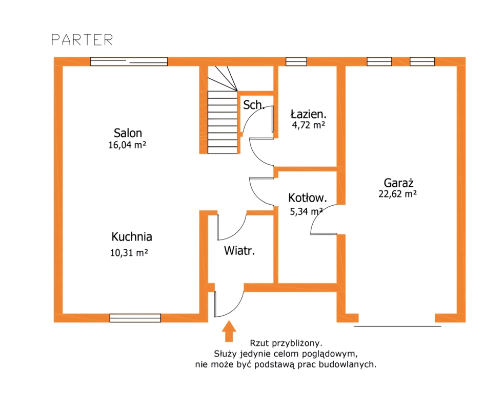 Nowoczesny dom w zabudowie szeregowej – 137,08 m²